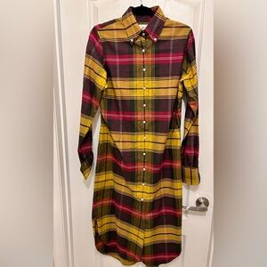 Black Fleece Collection Plaid Shirt Dress